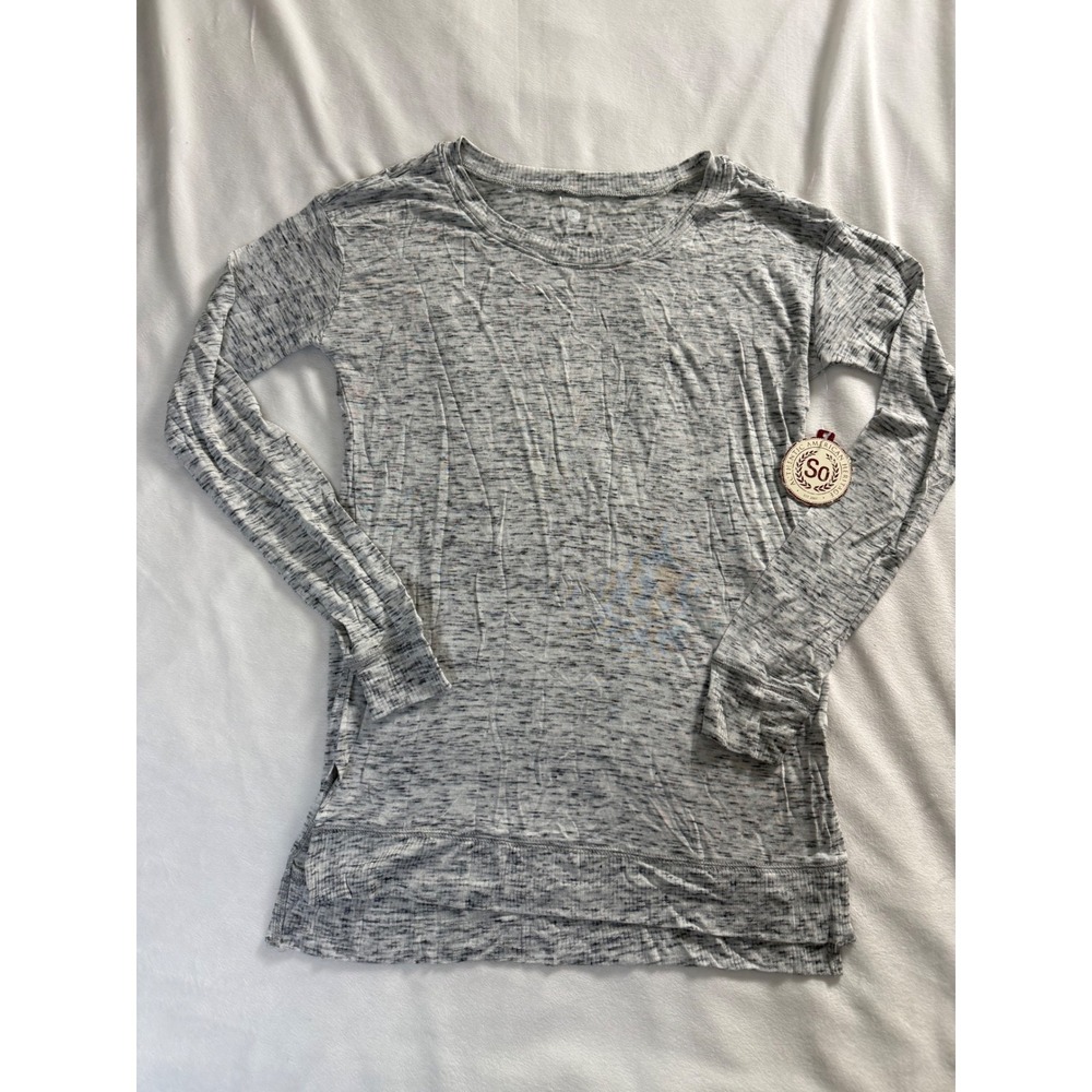 SO Authentic American Heritage Long Sleeve Knit Top Black Pearl XS JG63K024RN